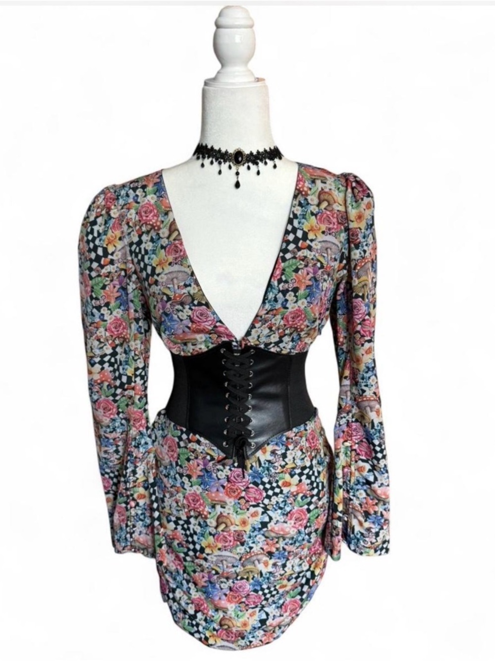 For Love & Lemons June Cape Mini Dress- Size M - Picture 4 of 7